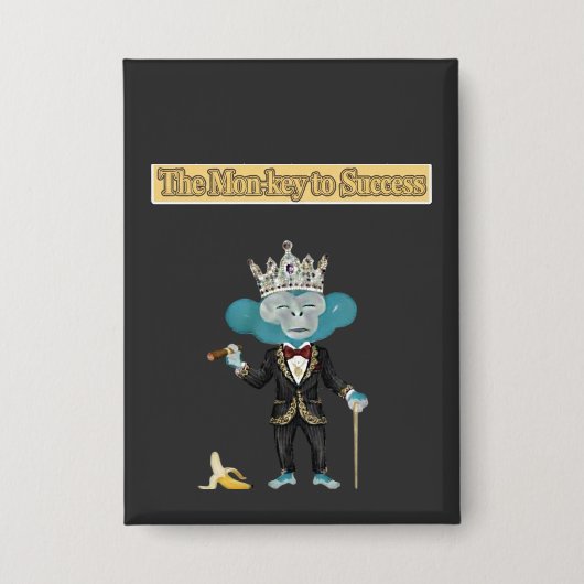 De Mon-key tot succes cadeau Button (Voorkant)