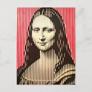 De Mona Lisa in BAUHAUS optische illusie stijl Briefkaart