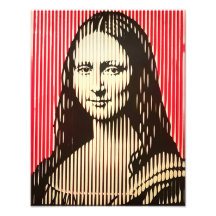 De Mona Lisa in BAUHAUS optische illusie stijl