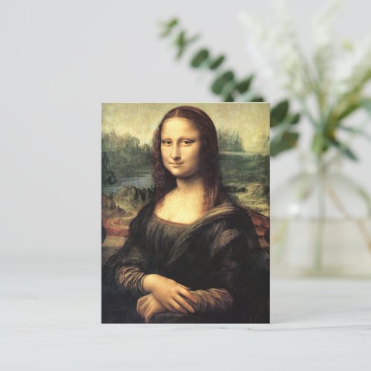 De Mona Lisa Leonardo da Vinci Briefkaart (Staand voorkant)
