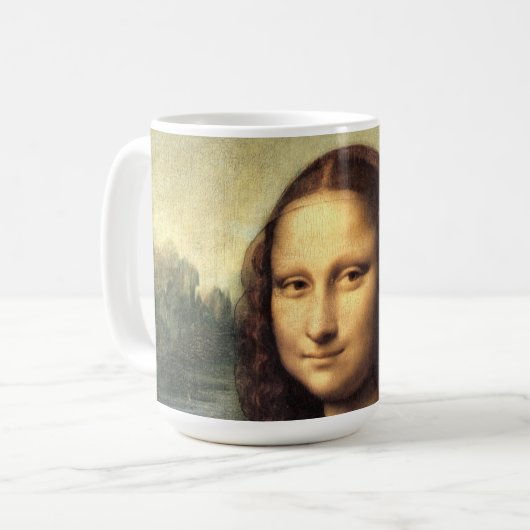 De Mona Lisa Leonardo da Vinci Koffiemok (Voorkant links)