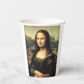 De Mona Lisa Leonardo da Vinci Papieren Bekers (Achterkant)