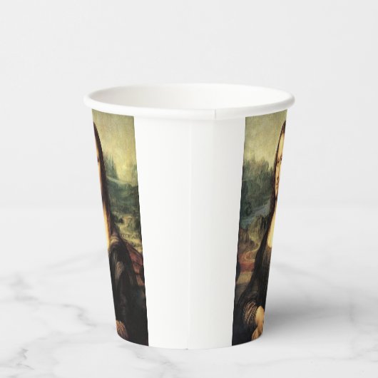 De Mona Lisa Leonardo da Vinci Papieren Bekers (Rechts)