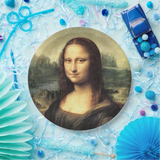 De Mona Lisa Leonardo da Vinci Papieren Bordje (Feest)