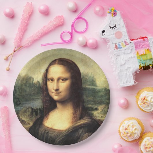 De Mona Lisa Leonardo da Vinci Papieren Bordje (Feest)