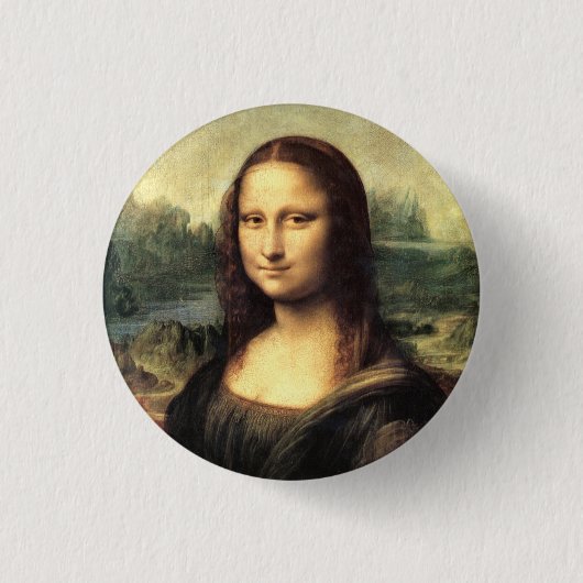 De Mona Lisa Leonardo da Vinci Ronde Button 3,2 Cm (Voorkant)