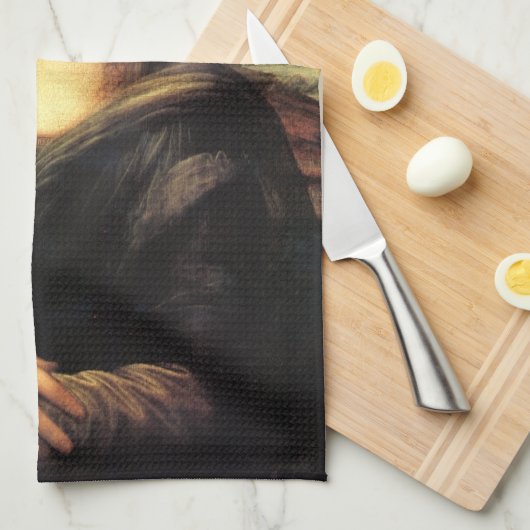 De Mona Lisa Leonardo da Vinci Theedoek (Quarter Fold)