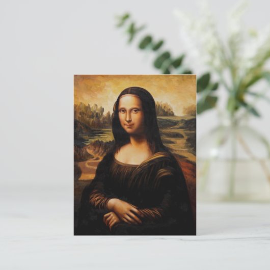De Mona Lisa van Leonardo Da Vinci Briefkaart (Staand voorkant)