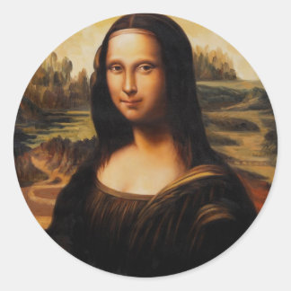 De Mona Lisa van Leonardo Da Vinci Ronde Sticker