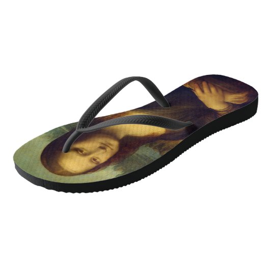 De Mona Lisa van Leonardo Da Vinci Teenslippers (Schuin)