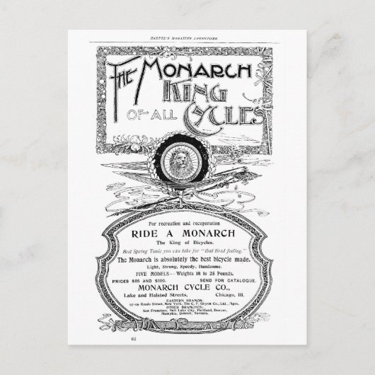 De Monararch Koning van alle Cycli Briefkaart (Voorkant)