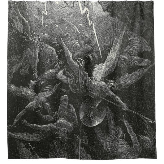 De mond van de hel van Gustave Dore Douchegordijn (Voorkant)