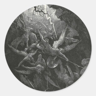 De mond van de hel van Gustave Dore Ronde Sticker