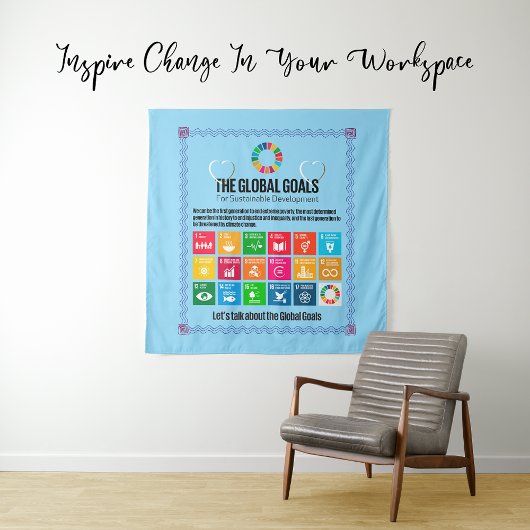 De Mondiale Doelen Mega Motiverende Inspirerende C Wandkleed