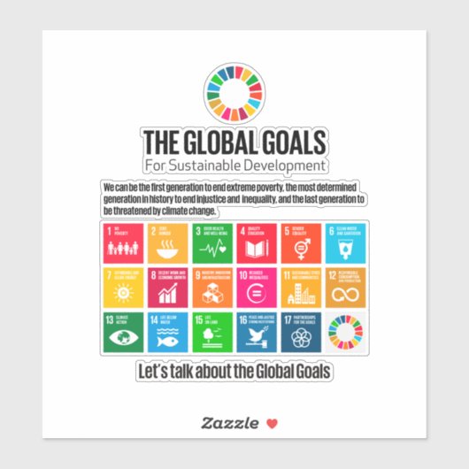 De mondiale doelstellingen sticker (Vel)