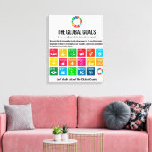 De mondiale doelstellingen voor duurzame ontwikkel canvas afdruk (Insitu (Woonkamer))