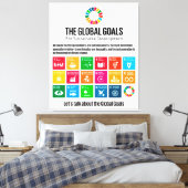 De mondiale doelstellingen voor duurzame ontwikkel canvas afdruk (Insitu (Slaapkamer))