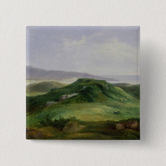 De monding van de Bidassoa Vierkante Button 5,1 Cm (Voorkant)