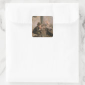 De mondorgaanspeler vierkante sticker (Tas)