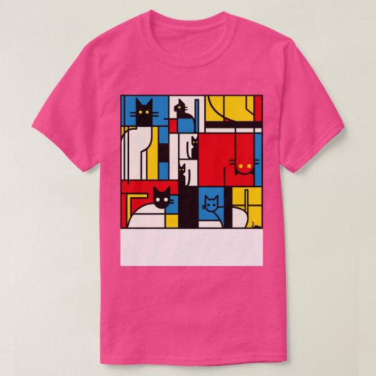 De Mondriaan Katten van Tobe Fonseca T-shirt (Design voorkant)