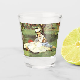 De Monet-familie in hun tuin Edouard Manet Shot Glas