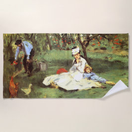 De Monet-familie in hun tuin Edouard Manet Strandlaken