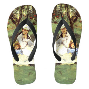De Monet-familie in hun tuin Edouard Manet   Teenslippers