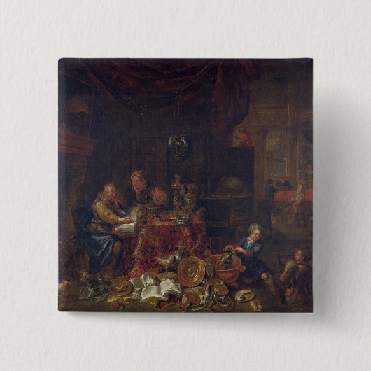 De Moneylenders Vierkante Button 5,1 Cm (Voorkant)