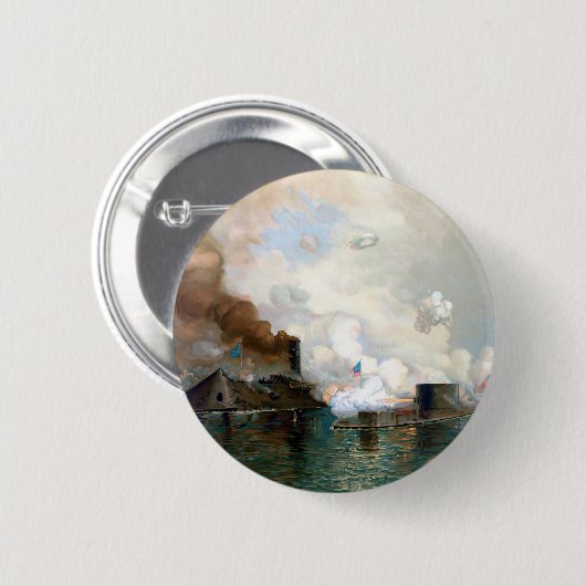 De monitor en merrimack 1862 ronde button 5,7 cm (Voorkant /achterkant)