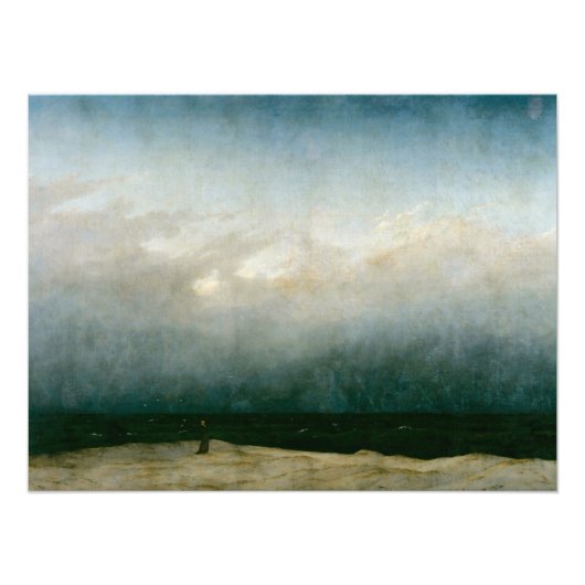 De Monk van het Zee van Caspar David Friedrich Foto Afdruk (Voorkant)