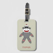 De Monkey van de contactdoos van de REIS op Tan me Bagagelabel (Voorkant (verticaal))