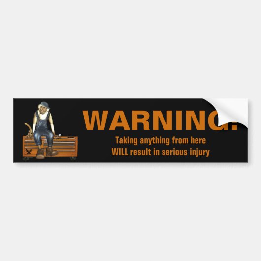 De Monkey van de groet Gepersonaliseerd Toolbox St Bumpersticker (Voorkant)