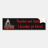 De Monkey van de groet Gepersonaliseerd Toolbox St Bumpersticker (Voorkant)