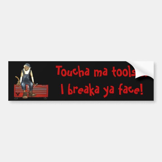 De Monkey van de groet Gepersonaliseerd Toolbox St Bumpersticker (Voorkant)