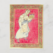 De monnik Ruodprehet presenteert zijn boek Briefkaart (Voorkant)