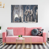 De monniken bedekken koning met drape Camenz Conve Canvas Afdruk (Insitu (Woonkamer))