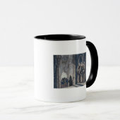 De monniken bedekken koning met drape Camenz Conve Mok (Voorkant rechts)