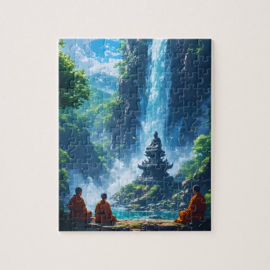 De Monniken Stijgen Tranquil Op Legpuzzel (Verticaal)