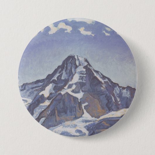 De monnikenberg met wolken (Ferdinand Hodler) Ronde Button 7,6 Cm (Voorkant)