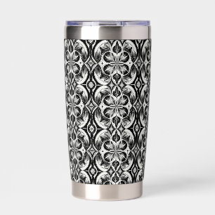 De monochrome bloei waterfles geïsoleerde drinkbeker