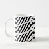 De monochrome gestreepte wit en zwart koffiemok (Links)