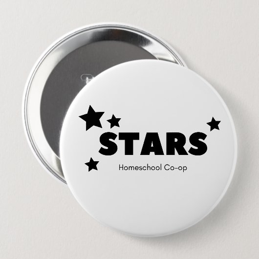 De monochrome knop van STARS Ronde Button 4,0 Cm (Voorkant /achterkant)