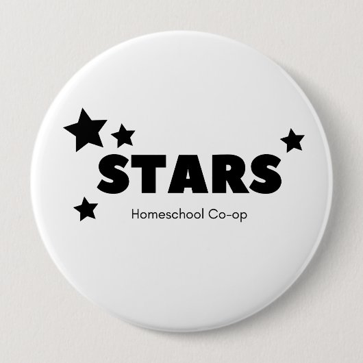De monochrome knop van STARS Ronde Button 4,0 Cm (Voorkant)