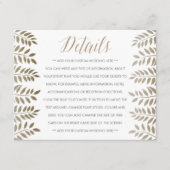 De Monochrome Varens Bos Bruiloftcollectie Informatiekaartje (Voorkant)