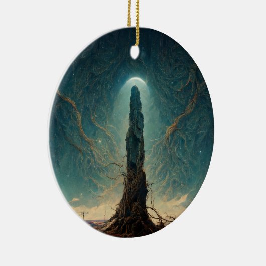 De monoliet 2 Fantasy Sci-Fi Art Keramisch Ornament (Rechts)