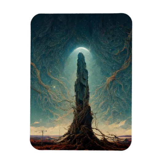 De monoliet 2 Fantasy Sci-Fi Art Magneet (Verticaal)