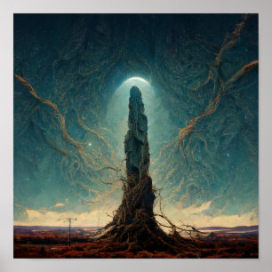 De monoliet 2 Fantasy Sci-Fi Art Poster