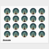 De monoliet 2 Fantasy Sci-Fi Art Ronde Sticker (Vel)