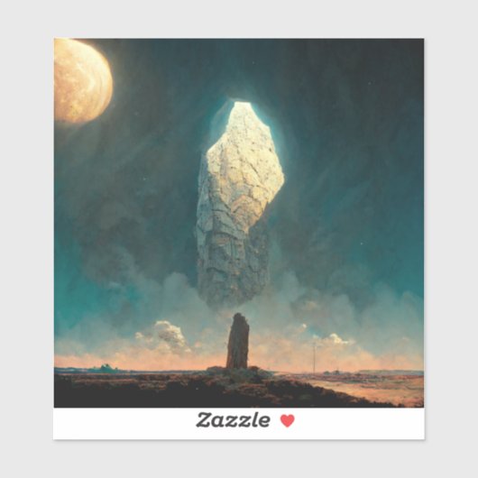 De monoliet 3 Fantasy Sci-Fi Sticker (Vel)