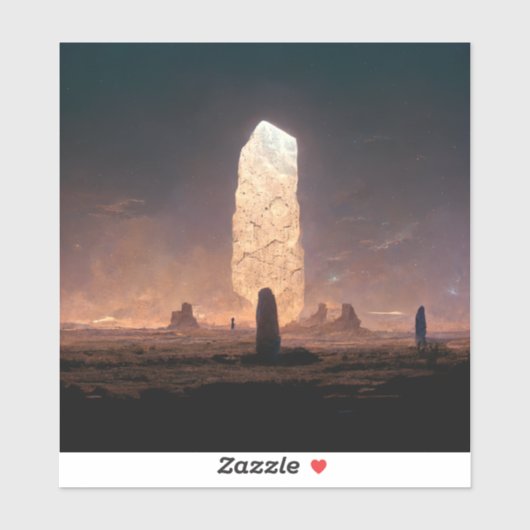 De monoliet 4 Fantasy Sci-Fi Sticker (Vel)